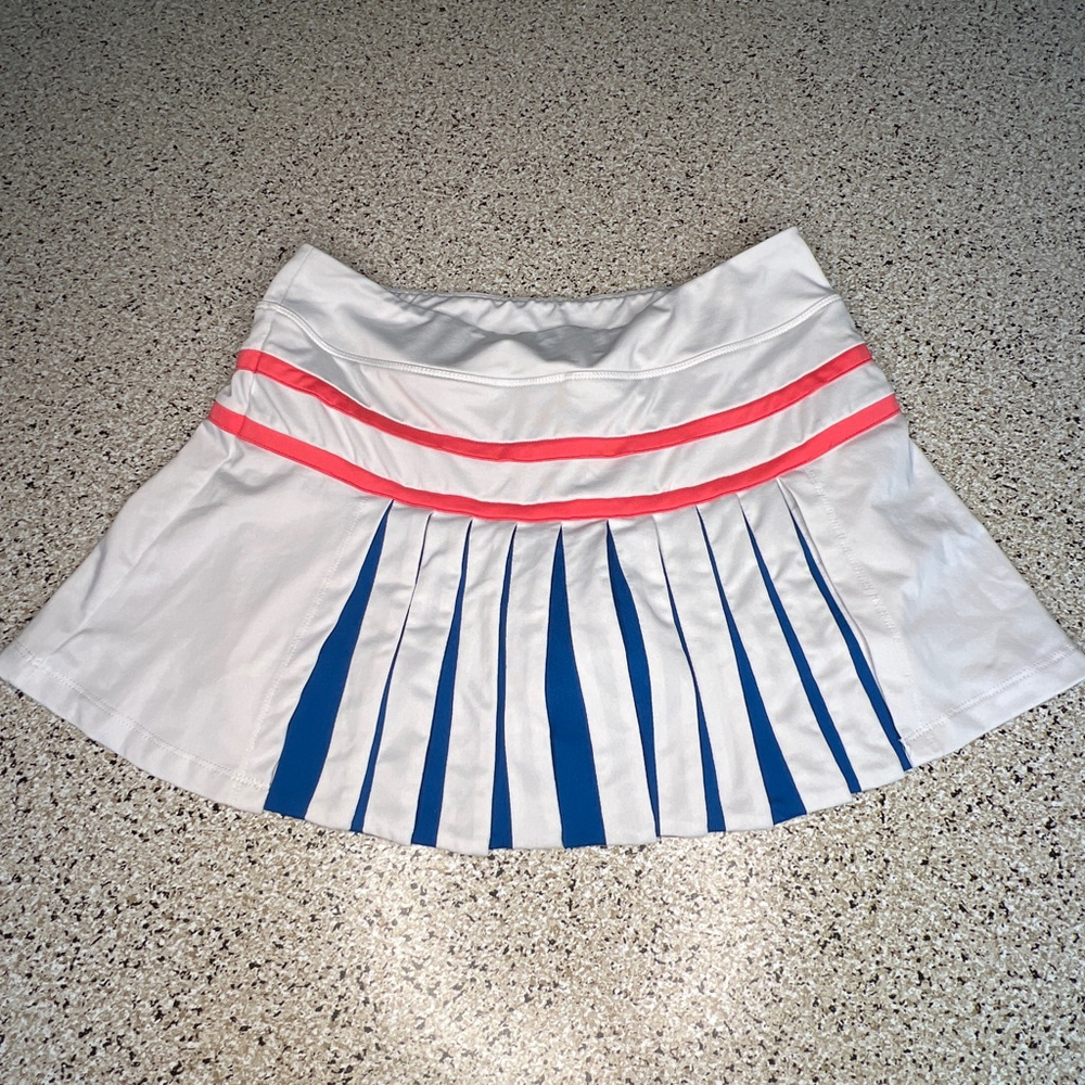 FILA Pickleball/Tennis 13” Sz Med Skort - White/Coral/Blue